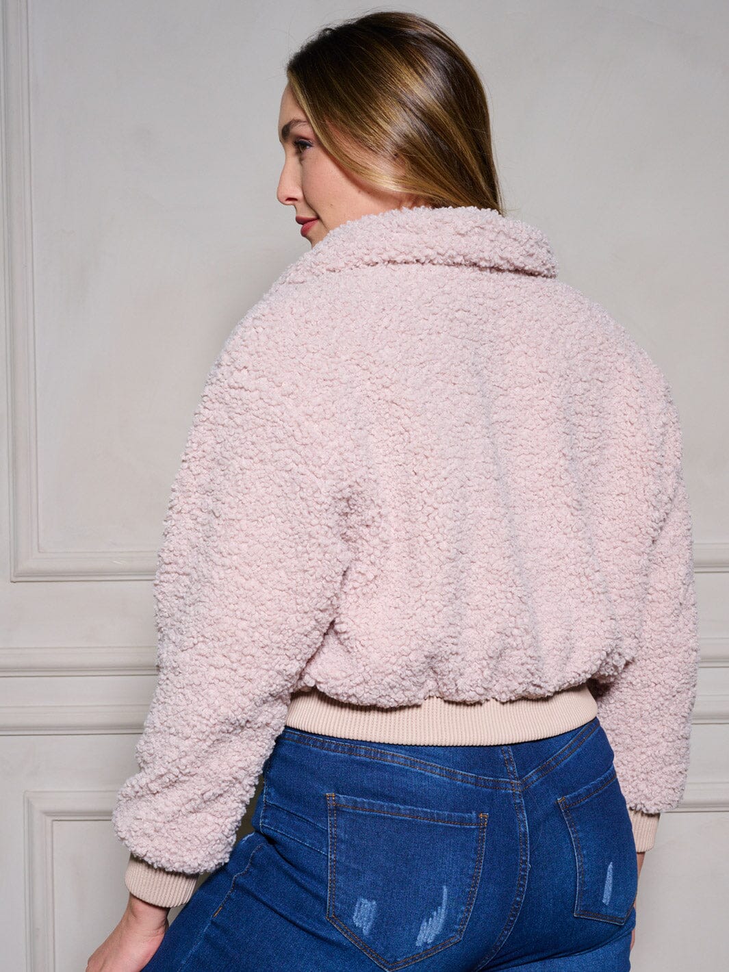 Plus Size Cropped long sleeve teddy bear jacket (PRE-ORDER!)