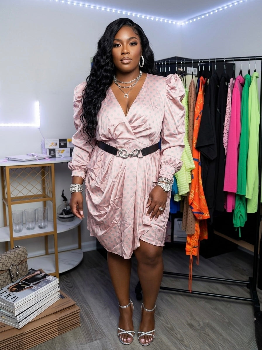 Mauve Polka Dot Party Dress