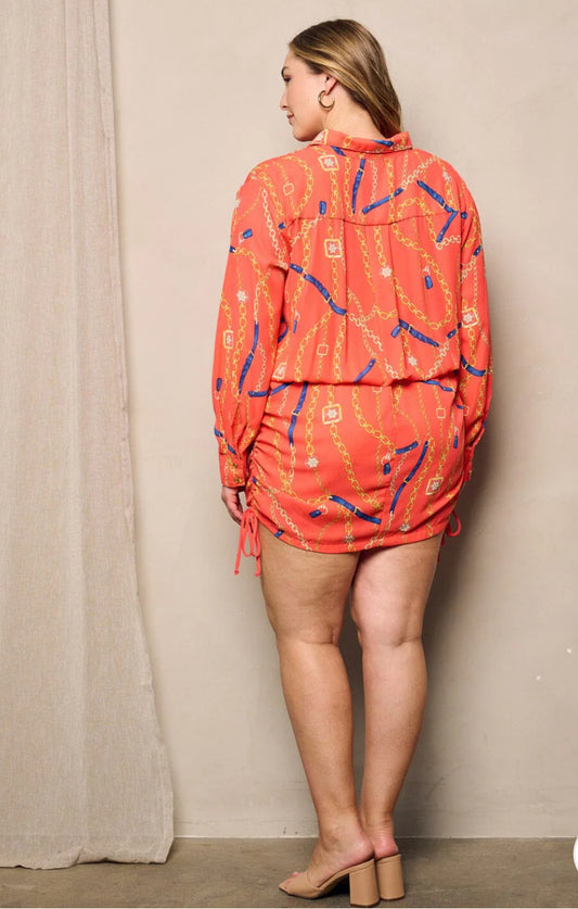 Plus Size Multi Print Mini Dress